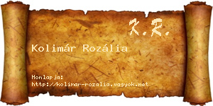 Kolimár Rozália névjegykártya