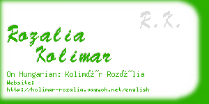 rozalia kolimar business card